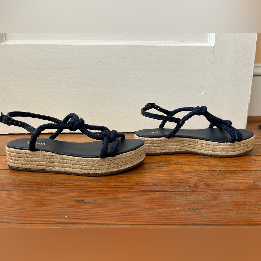 Anacapri NWT navy rope knotted sandals - Picture 6 of 8